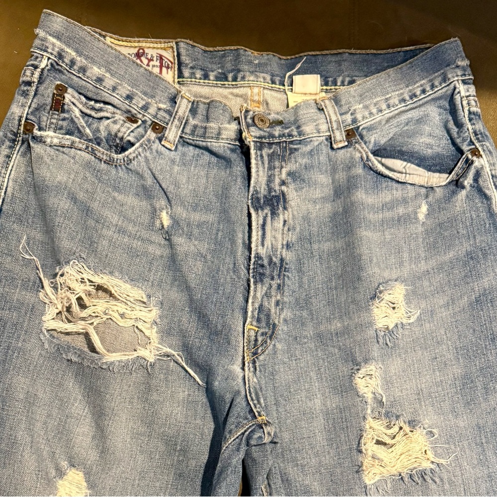 Distressed Blue Jeans - Picture 2 of 5